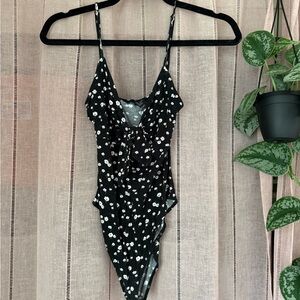 Black Floral Bodysuit